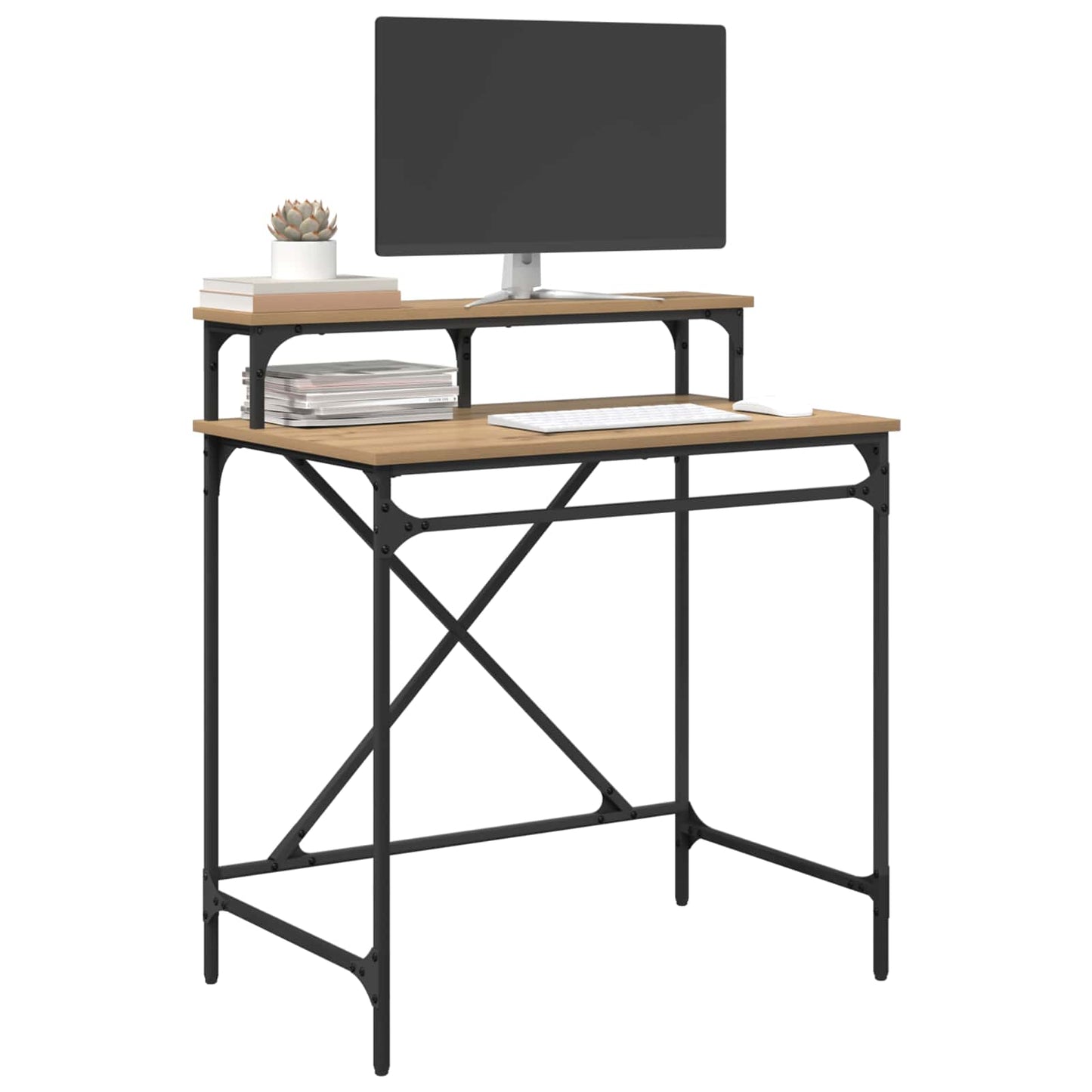 vidaXL Desk Artisan Oak 80 x 50 x 90 cm Engineered Wood