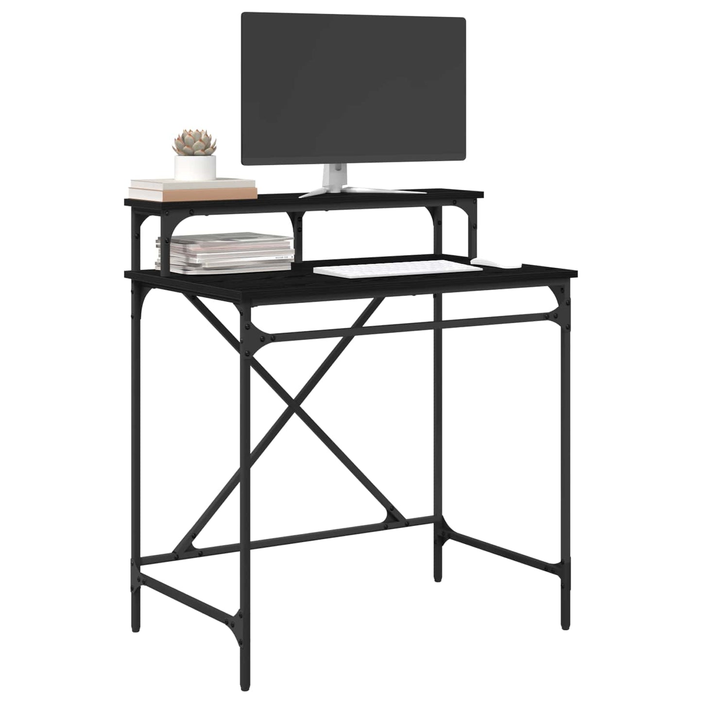 vidaXL Desk Black Oak 80 x 50 x 90 cm Engineered Wood