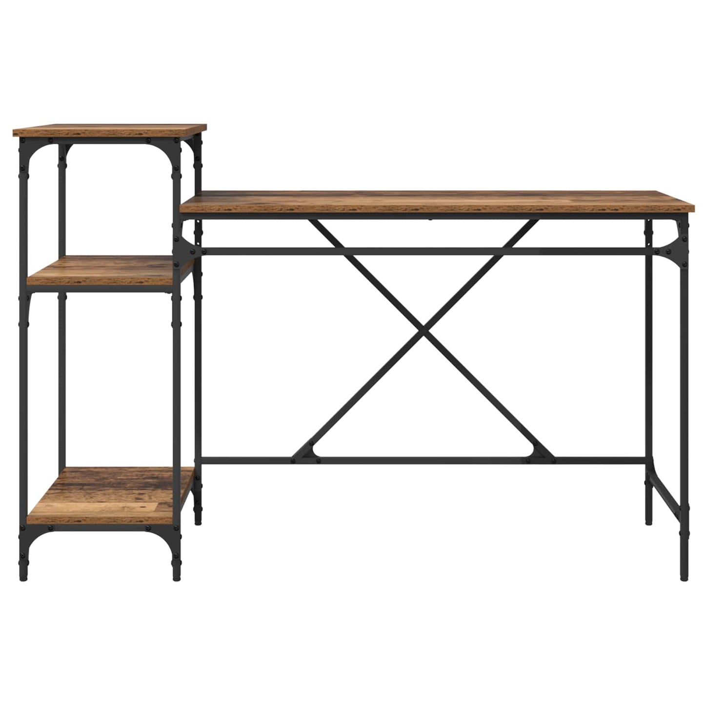 vidaXL Desk Old Wood 135 x 50 x 90 cm Engineered Wood