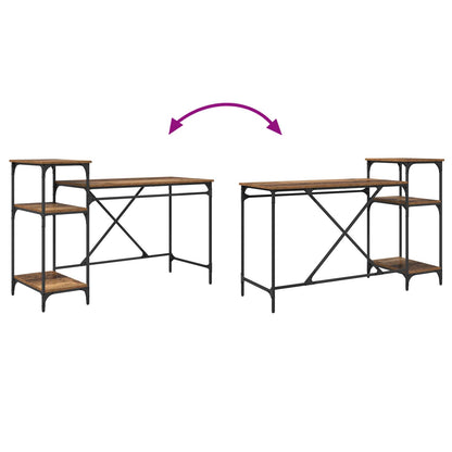 vidaXL Desk Old Wood 135 x 50 x 90 cm Engineered Wood