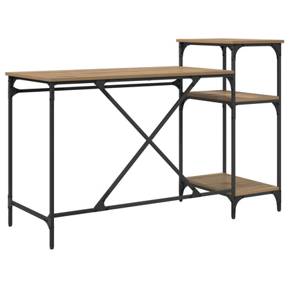 vidaXL Desk Artisan Oak Engineered Wood 135 x 50 x 90 cm