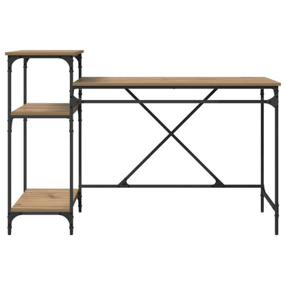 vidaXL Desk Artisan Oak Engineered Wood 135 x 50 x 90 cm