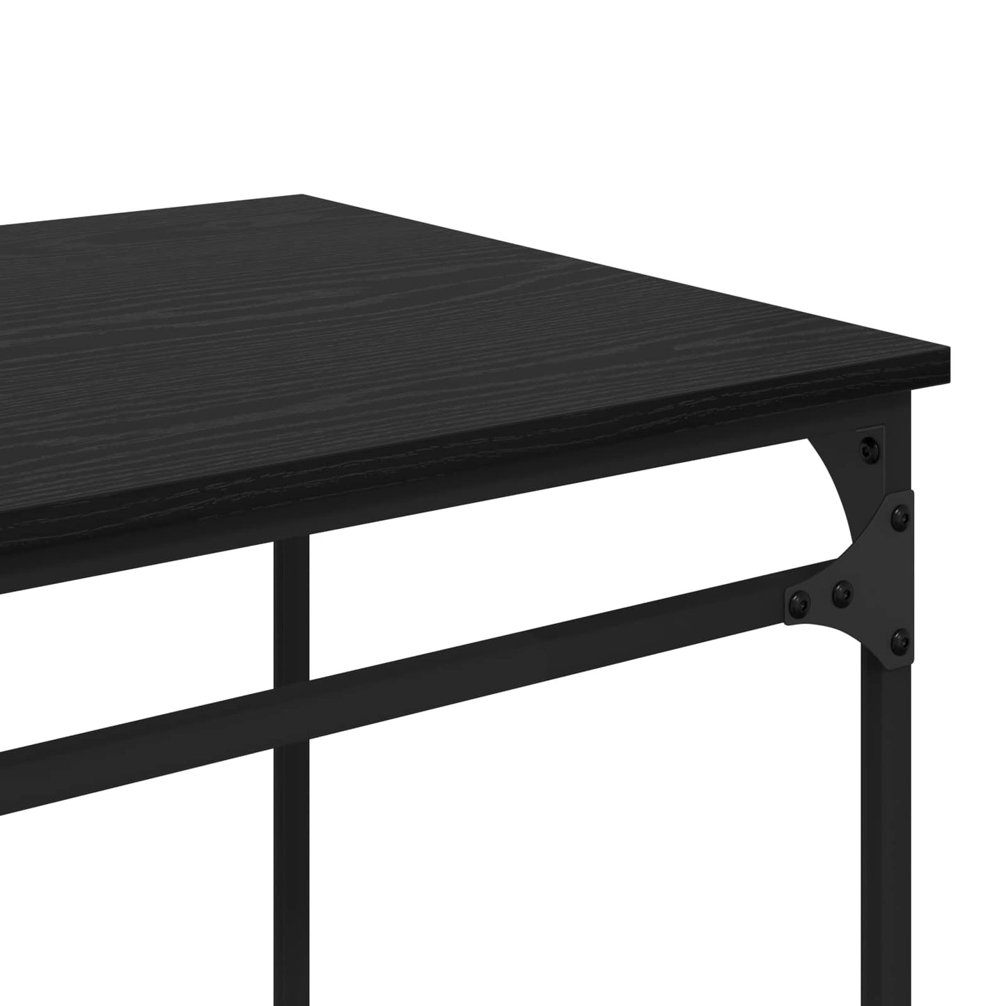 vidaXL Desk Black Oak Engineered Wood 135 x 50 x 90 cm