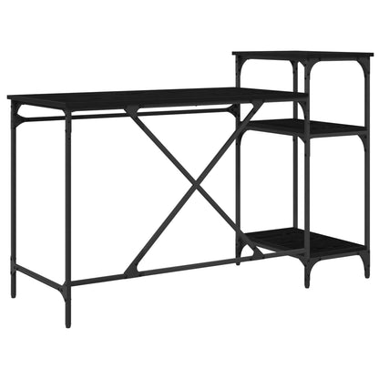 vidaXL Desk Black Oak Engineered Wood 135 x 50 x 90 cm