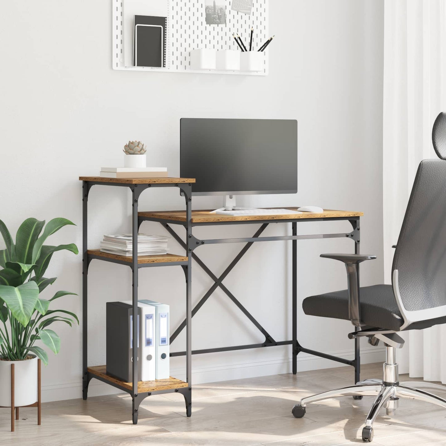 vidaXL Desk Old Wood 105 x 50 x 90 cm Engineered Wood