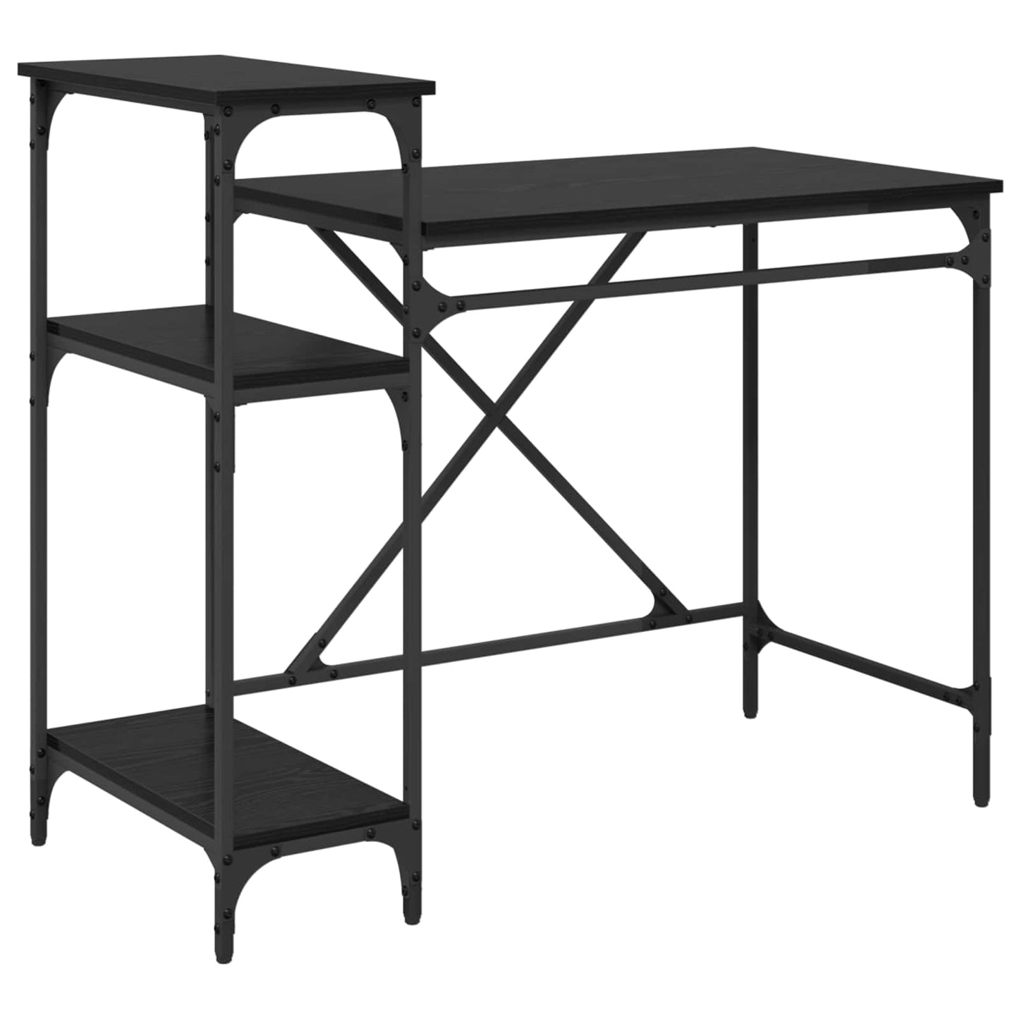 vidaXL Desk Black Oak 105 x 50 x 90 cm Engineered Wood