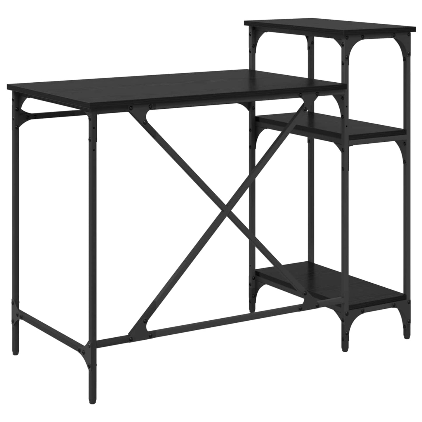 vidaXL Desk Black Oak 105 x 50 x 90 cm Engineered Wood