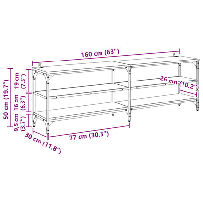 vidaXL TV Cabinet Old Wood 160 x 30 x 50 cm Engineered Wood and Iron