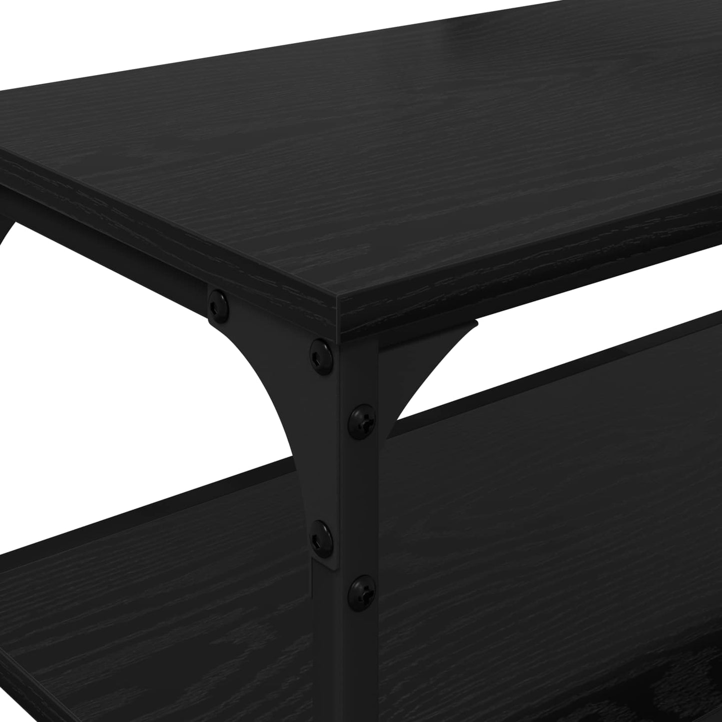 vidaXL TV Cabinet Black Oak 160 x 30 x 50 cm Engineered Wood and Iron