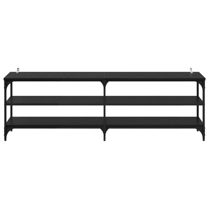 vidaXL TV Cabinet Black Oak 160 x 30 x 50 cm Engineered Wood and Iron