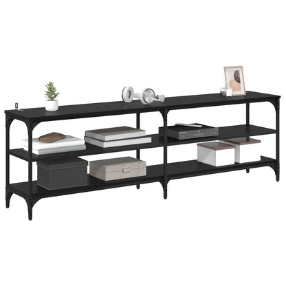 vidaXL TV Cabinet Black Oak 160 x 30 x 50 cm Engineered Wood and Iron