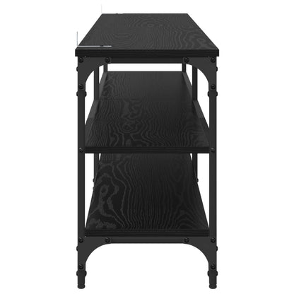 vidaXL TV Cabinet Black Oak 160 x 30 x 50 cm Engineered Wood and Iron