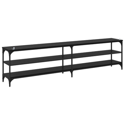 vidaXL TV Cabinet Black Oak 200 x 30 x 50 cm Engineered Wood and Iron
