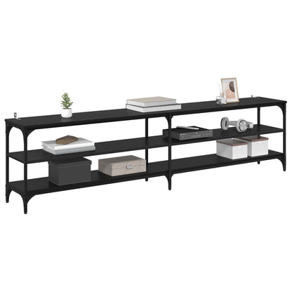 vidaXL TV Cabinet Black Oak 200 x 30 x 50 cm Engineered Wood and Iron