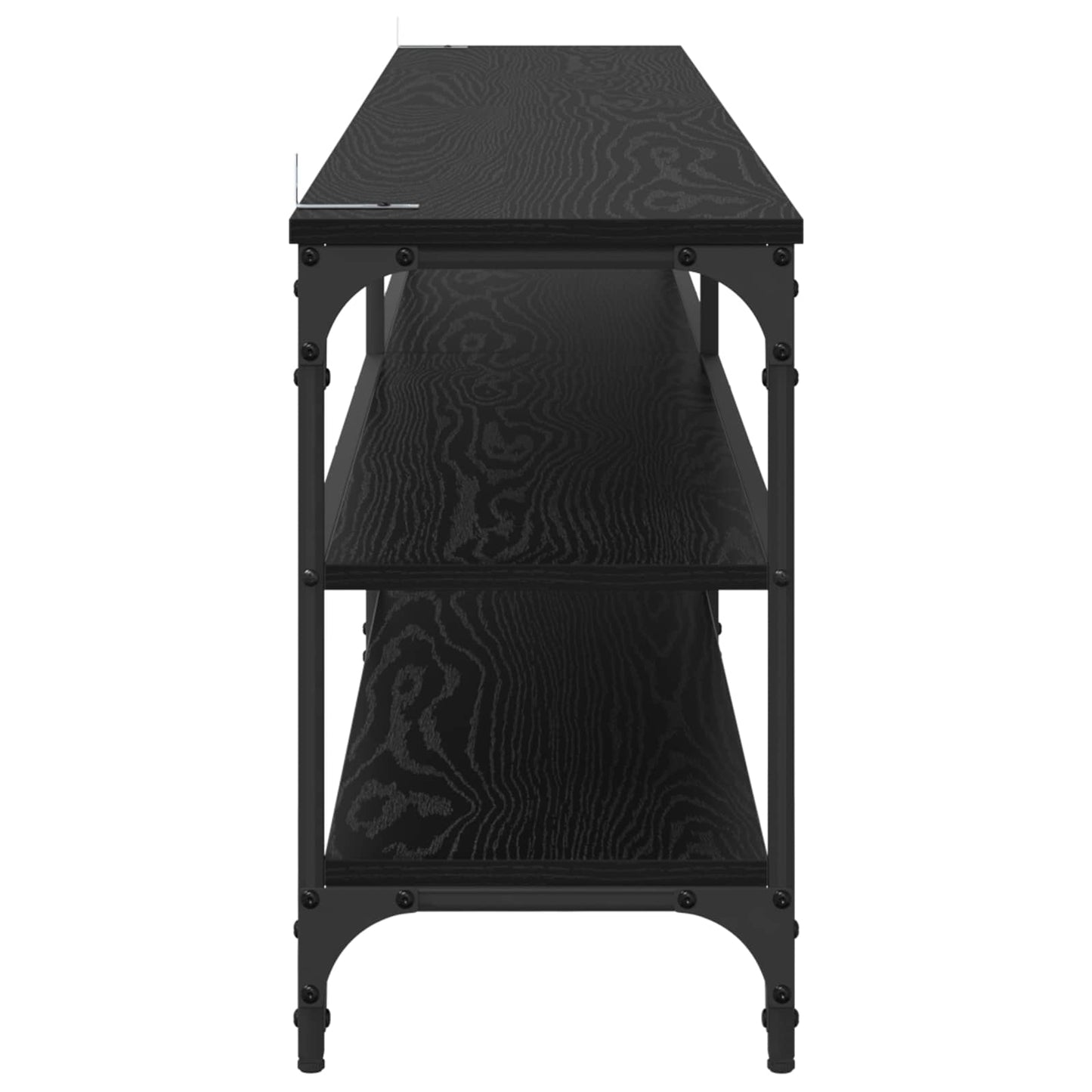 vidaXL TV Cabinet Black Oak 200 x 30 x 50 cm Engineered Wood and Iron