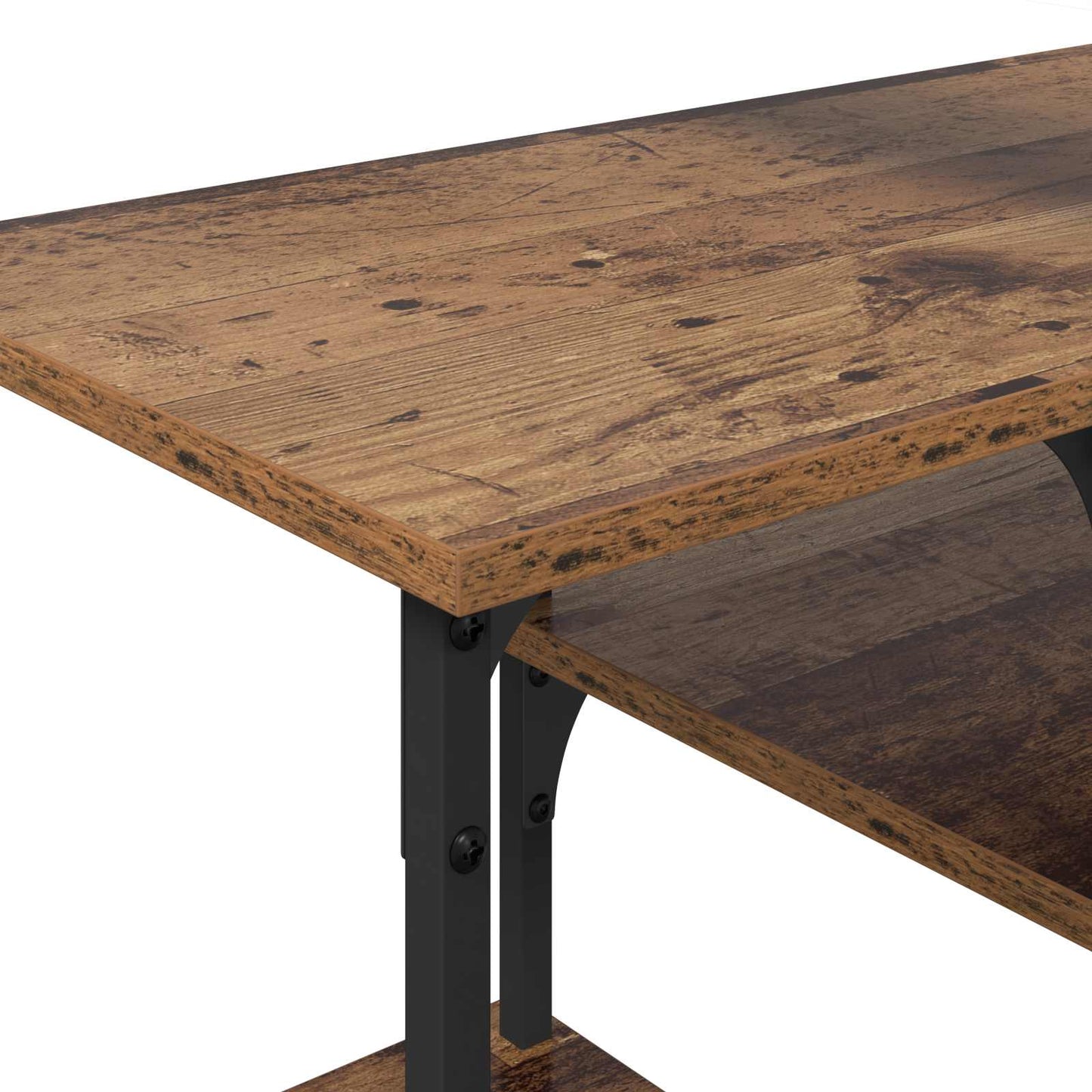 vidaXL TV Cabinet Old Wood 102 x 35 x 45.5 cm Engineered Wood and Iron