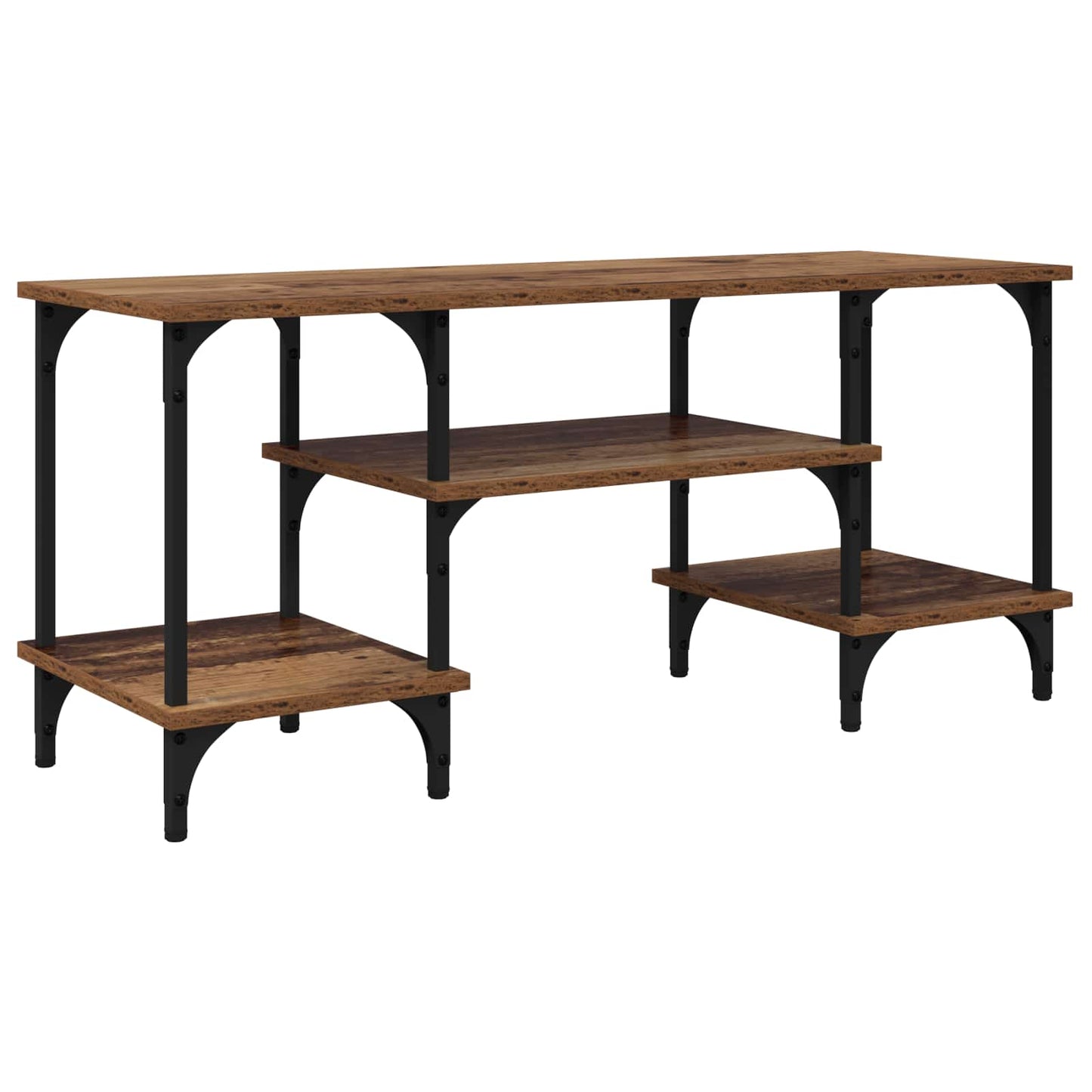 vidaXL TV Cabinet Old Wood 102 x 35 x 45.5 cm Engineered Wood and Iron