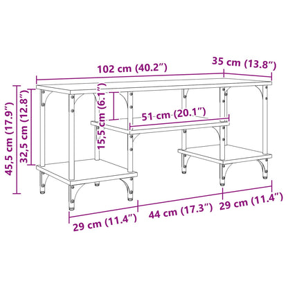 vidaXL TV Cabinet Black Oak 102 x 35 x 45.5 cm