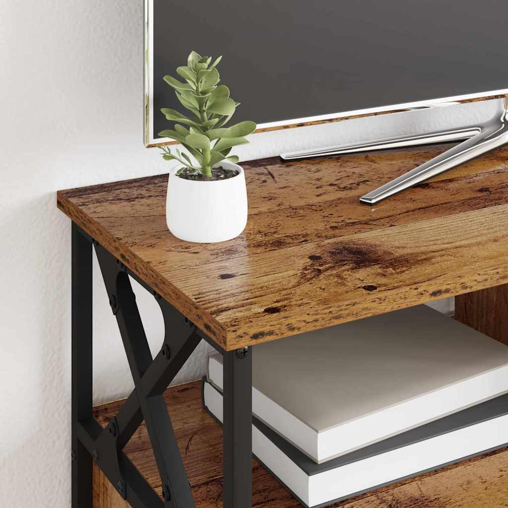 vidaXL TV Cabinet Old Wood 90 x 33 x 45 cm Engineered Wood and Steel