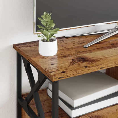 vidaXL TV Cabinet Old Wood 90 x 33 x 45 cm Engineered Wood and Steel