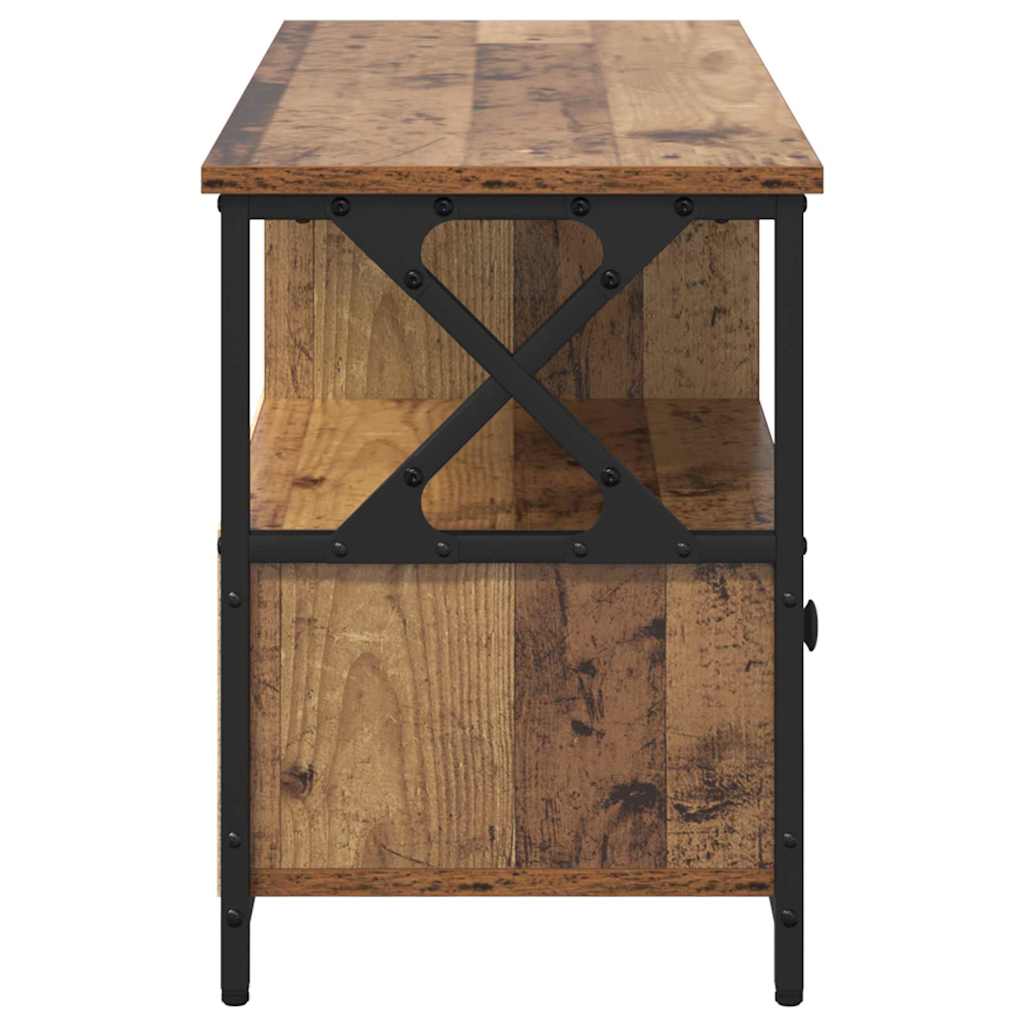 vidaXL TV Cabinet Old Wood 90 x 33 x 45 cm Engineered Wood and Steel