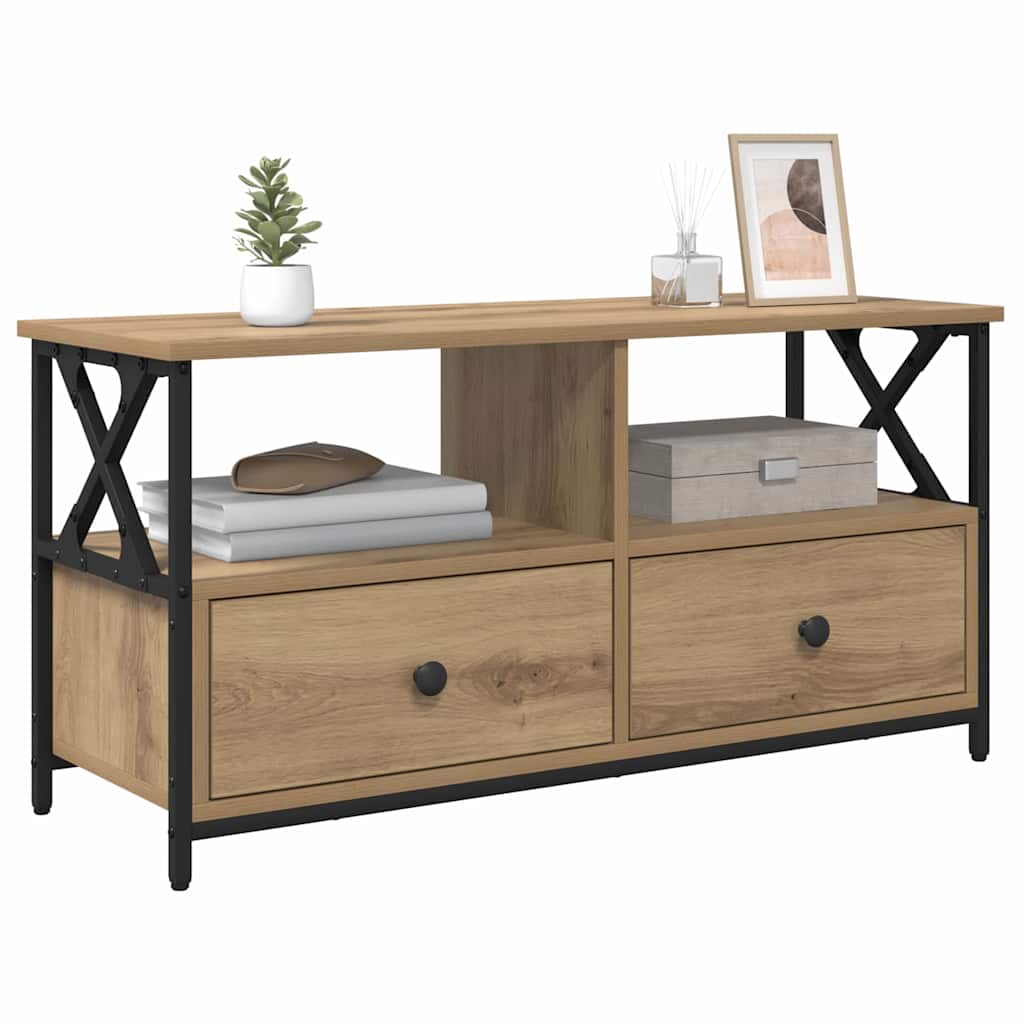 vidaXL TV Cabinet with Drawer Artisan Oak 90 x 33 x 45 cm
