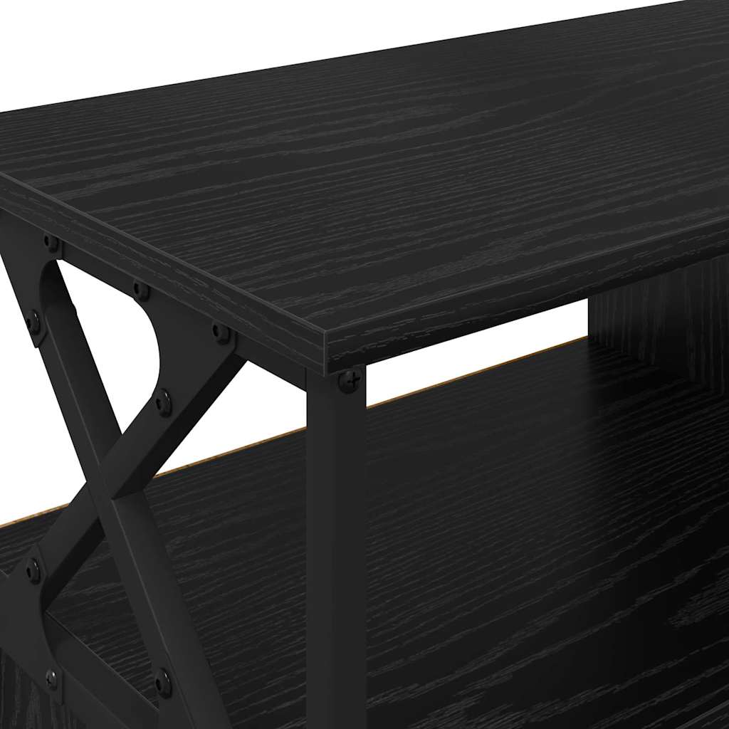 vidaXL TV Cabinet Black Oak 90 x 33 x 45 cm Engineered Wood and Steel
