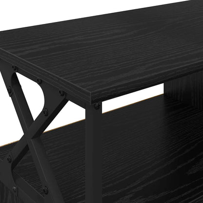 vidaXL TV Cabinet Black Oak 90 x 33 x 45 cm Engineered Wood and Steel