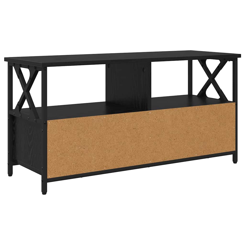 vidaXL TV Cabinet Black Oak 90 x 33 x 45 cm Engineered Wood and Steel