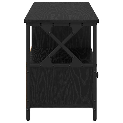 vidaXL TV Cabinet Black Oak 90 x 33 x 45 cm Engineered Wood and Steel