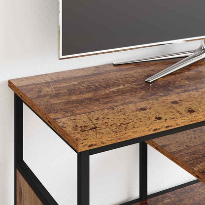 vidaXL TV Cabinet Old Wood 100 x 35 x 45 cm Engineered Wood and Iron
