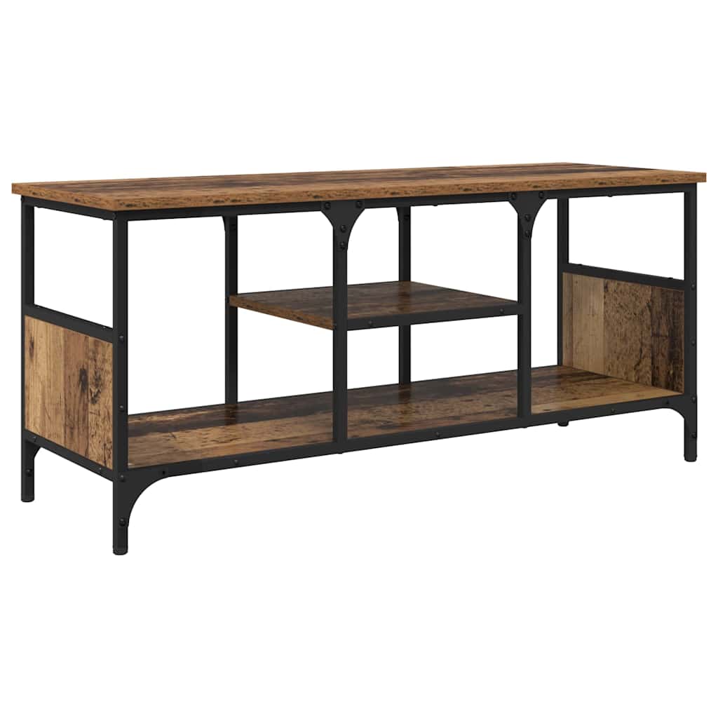 vidaXL TV Cabinet Old Wood 100 x 35 x 45 cm Engineered Wood and Iron