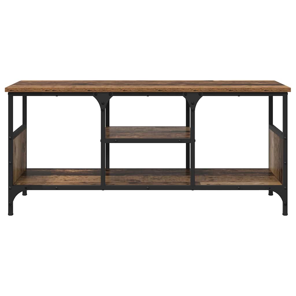 vidaXL TV Cabinet Old Wood 100 x 35 x 45 cm Engineered Wood and Iron