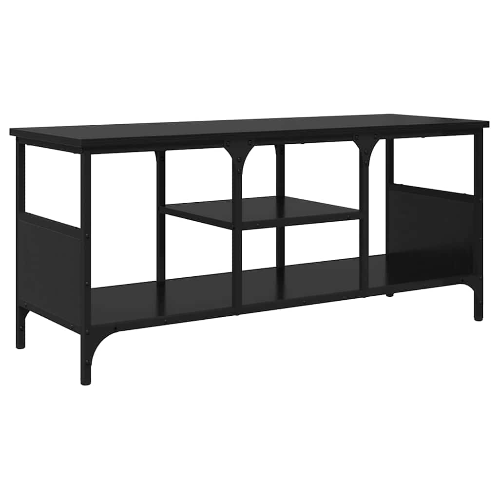 vidaXL TV Cabinet Black Oak 100 x 35 x 45 cm Engineered Wood and Iron