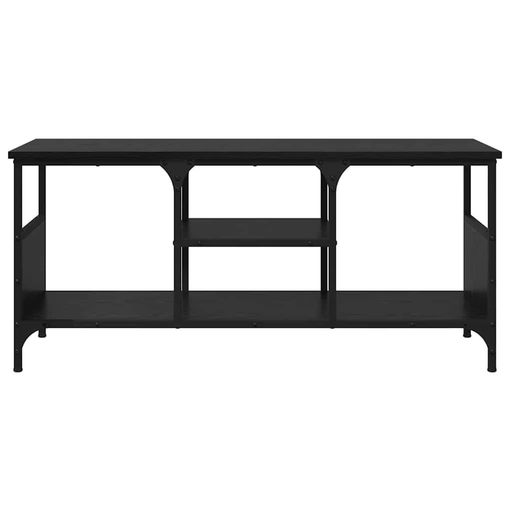 vidaXL TV Cabinet Black Oak 100 x 35 x 45 cm Engineered Wood and Iron