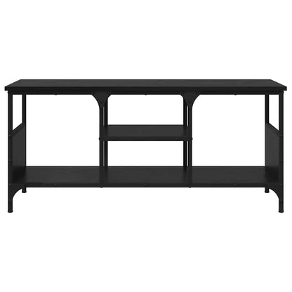 vidaXL TV Cabinet Black Oak 100 x 35 x 45 cm Engineered Wood and Iron