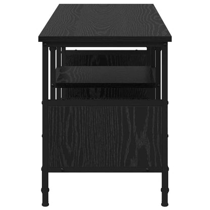 vidaXL TV Cabinet Black Oak 100 x 35 x 45 cm Engineered Wood and Iron