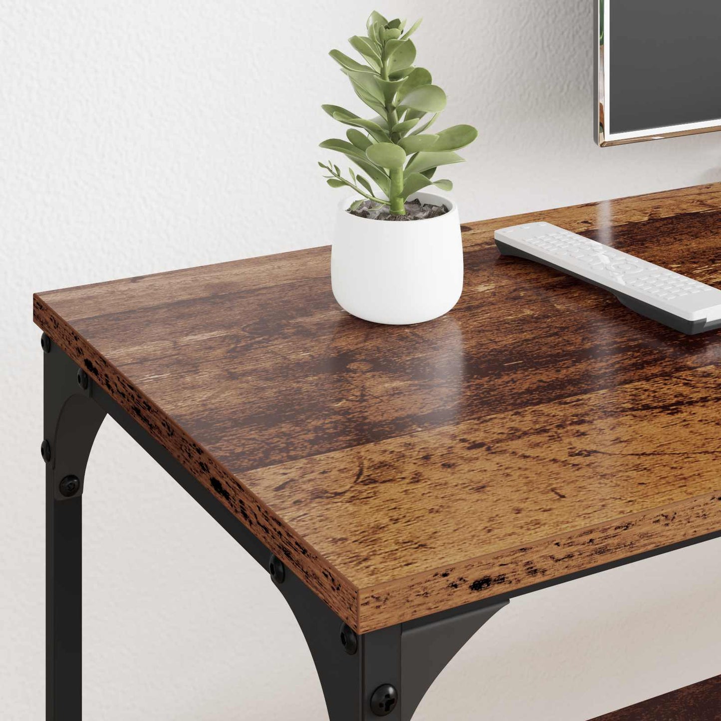 vidaXL TV Cabinet Old Wood 201 x 35 x 45 cm Engineered Wood and Iron