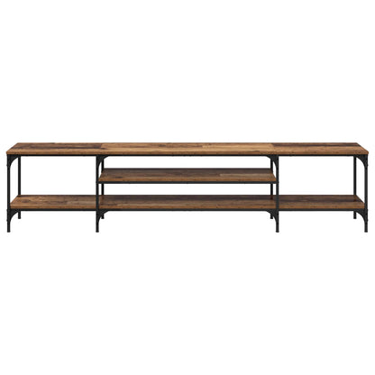 vidaXL TV Cabinet Old Wood 201 x 35 x 45 cm Engineered Wood and Iron