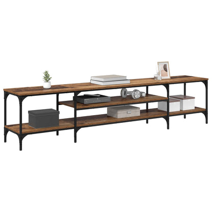 vidaXL TV Cabinet Old Wood 201 x 35 x 45 cm Engineered Wood and Iron