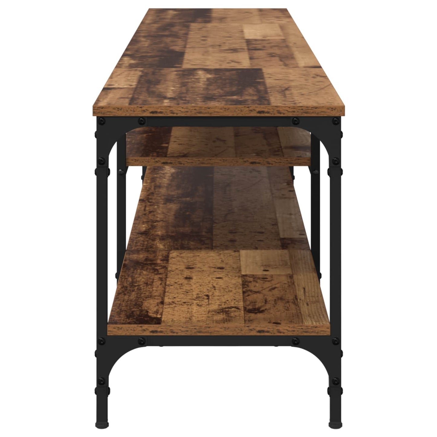 vidaXL TV Cabinet Old Wood 201 x 35 x 45 cm Engineered Wood and Iron