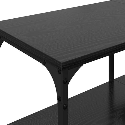 vidaXL TV Cabinet Black Oak 201 x 35 x 45 cm Engineered Wood and Iron