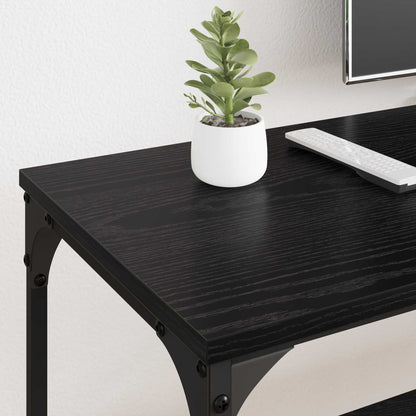 vidaXL TV Cabinet Black Oak 201 x 35 x 45 cm Engineered Wood and Iron