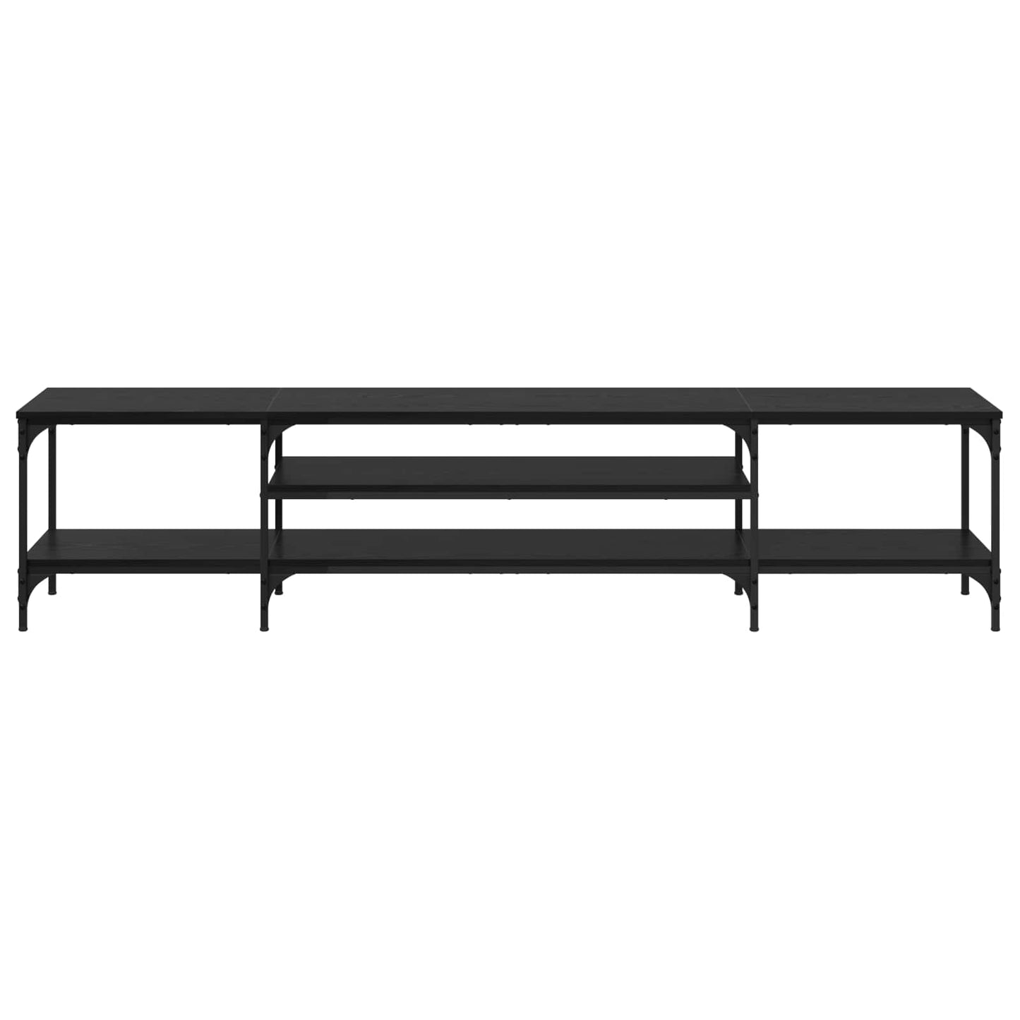 vidaXL TV Cabinet Black Oak 201 x 35 x 45 cm Engineered Wood and Iron