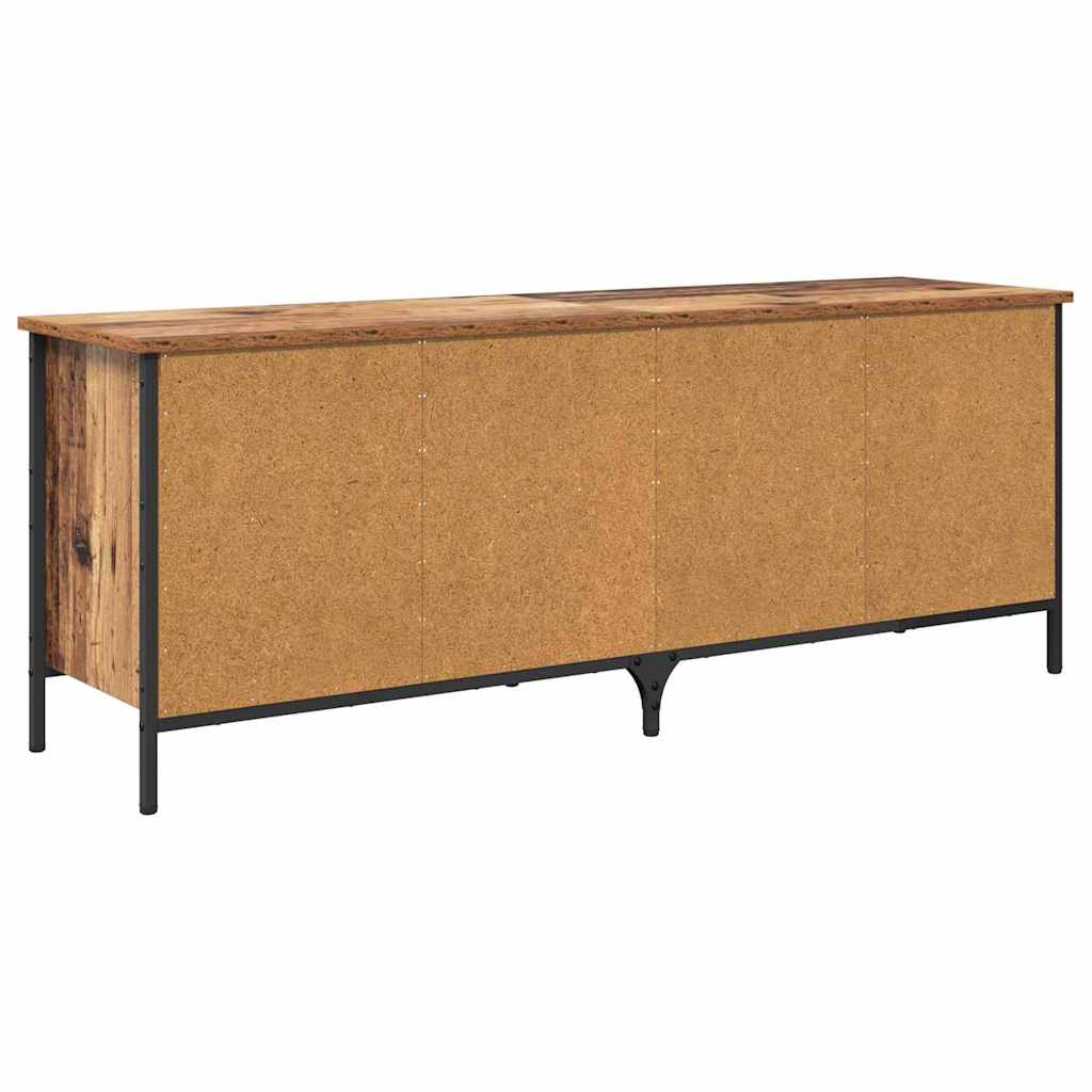 vidaXL Shoe Cabinet Old Wood 131 x 35 x 50 cm Engineered Wood and Iron