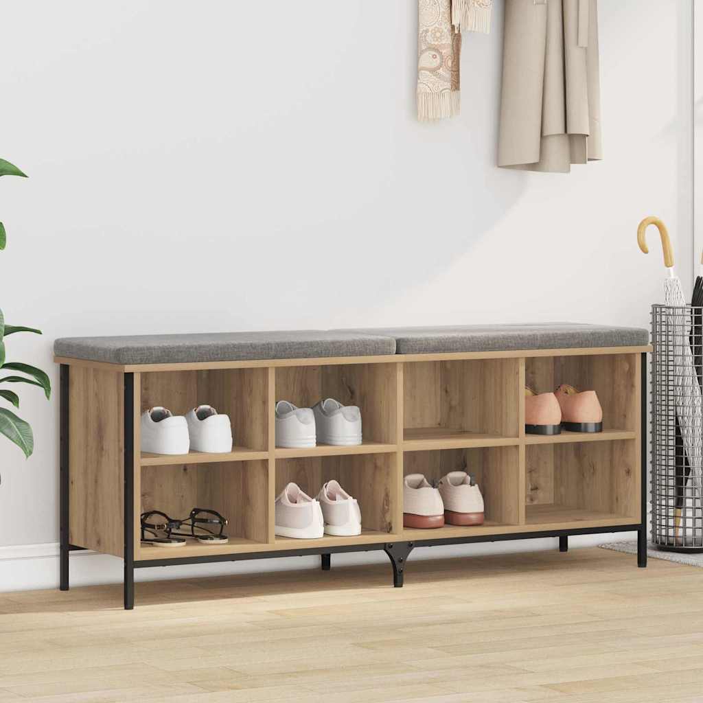 vidaXL Shoe Cabinet 131 x 35 x 50 cm Engineered Wood and Iron