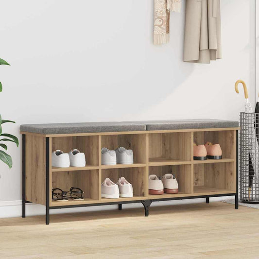 vidaXL Shoe Cabinet 131 x 35 x 50 cm Engineered Wood and Iron