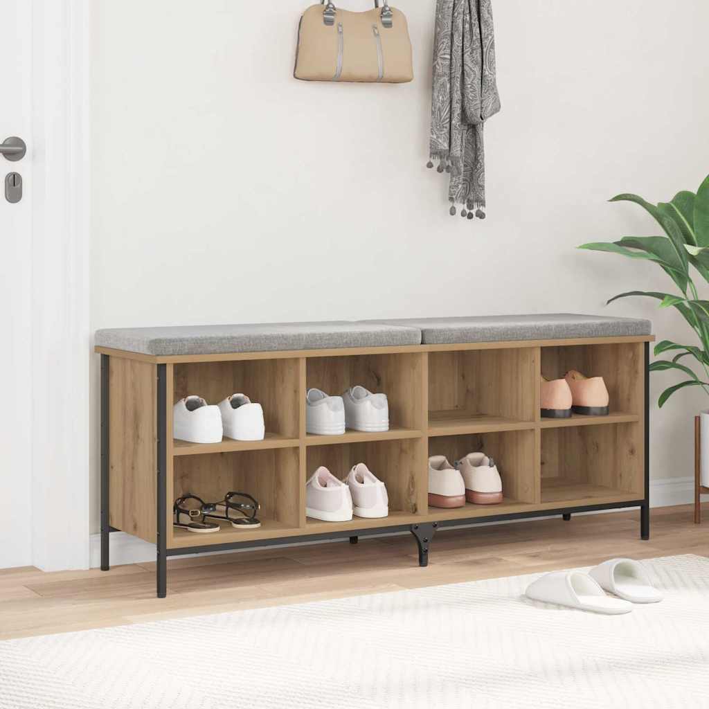 vidaXL Shoe Cabinet 131 x 35 x 50 cm Engineered Wood and Iron