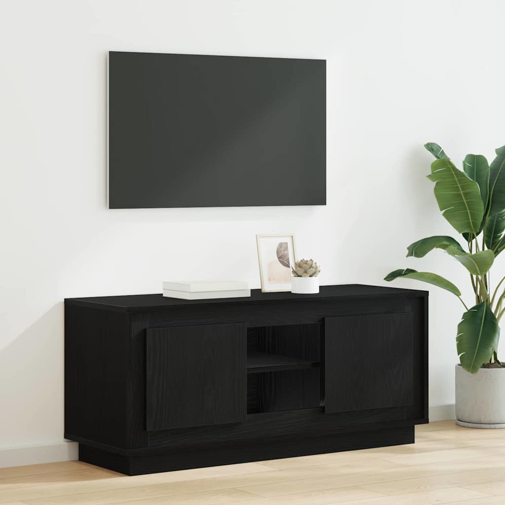 vidaXL TV Cabinet Black Oak 102 x 35 x 45 cm Engineered Wood