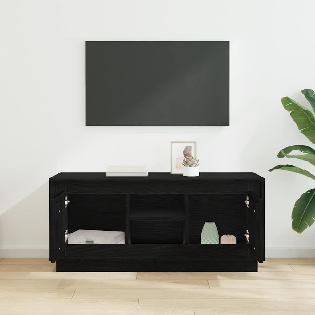 vidaXL TV Cabinet Black Oak 102 x 35 x 45 cm Engineered Wood